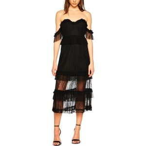 Bardot midi off shoulder dress